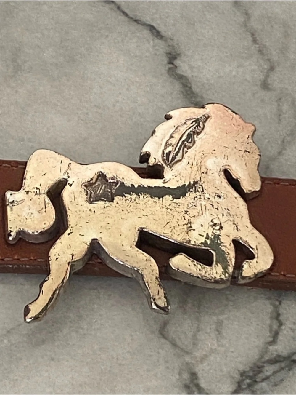 Vintage Justin Heavy Concho Cowboy Belt STAMPED RARE FIND - Picture 7 of 12